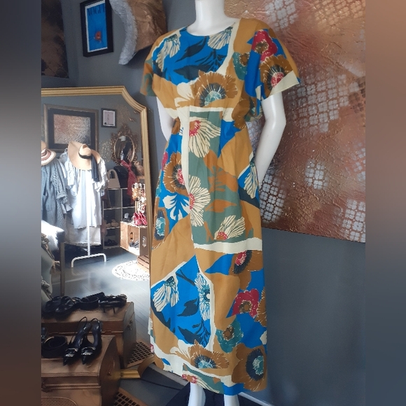 Zara Autumnal Floral Abstract Maxi Dress - Picture 16 of 16